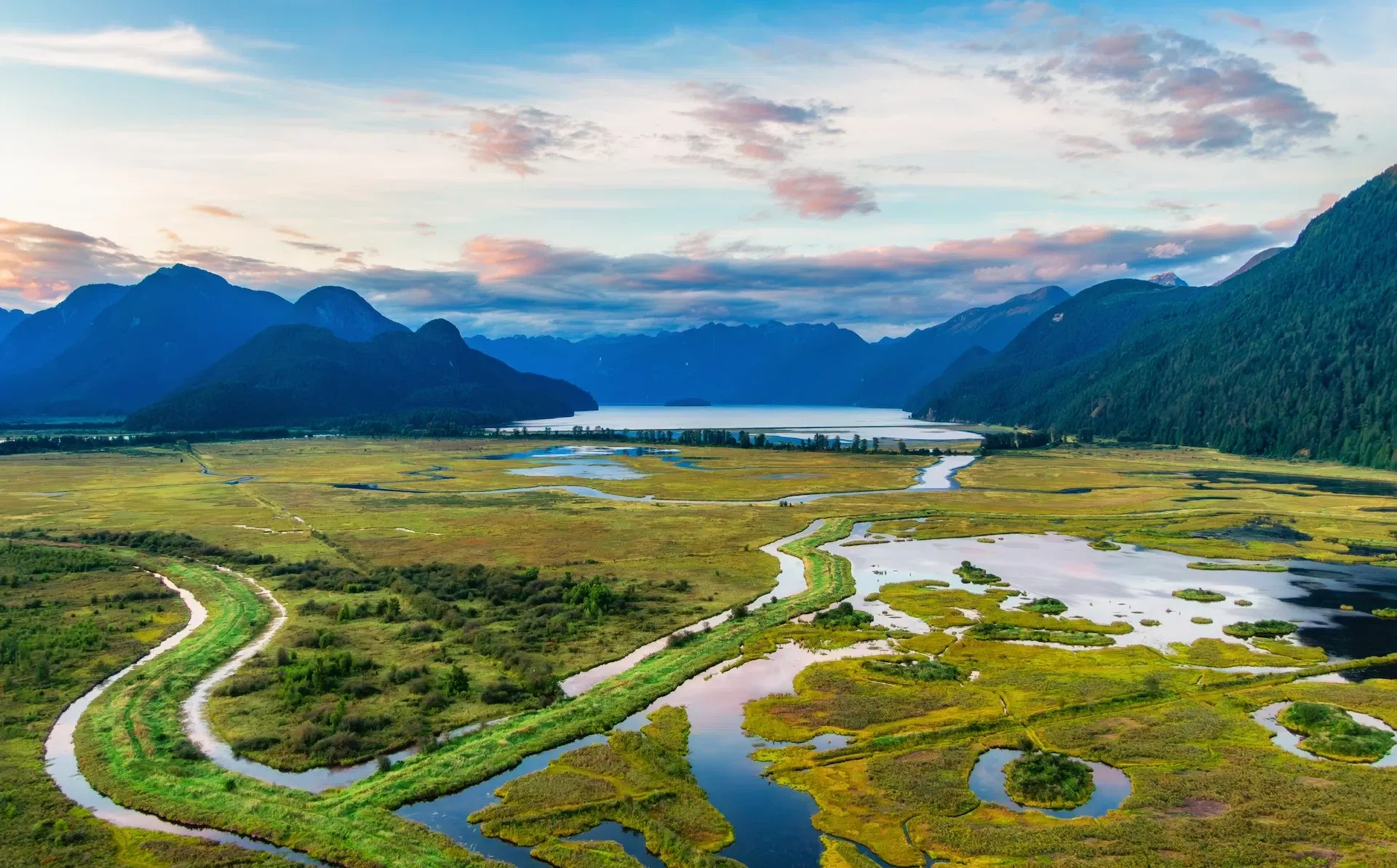 Mountain landscape with lake — Chugiak's wilderness setting